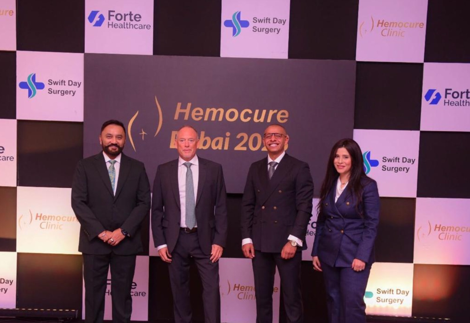 (Left to right) Mr. Karan Rekhi from Forte Healthcare, Mr. Detlev Berndt, Managing Director from Swift Day Surgery, and Dr. Mohammed Magdy CEO of Hemocure. 