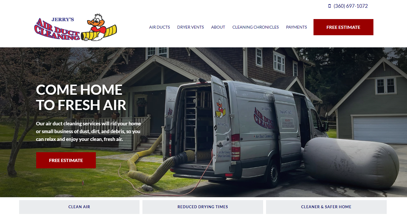 Jerry's Air Duct Cleaning Launches New Customer-Focused Website via Moff  Interactive