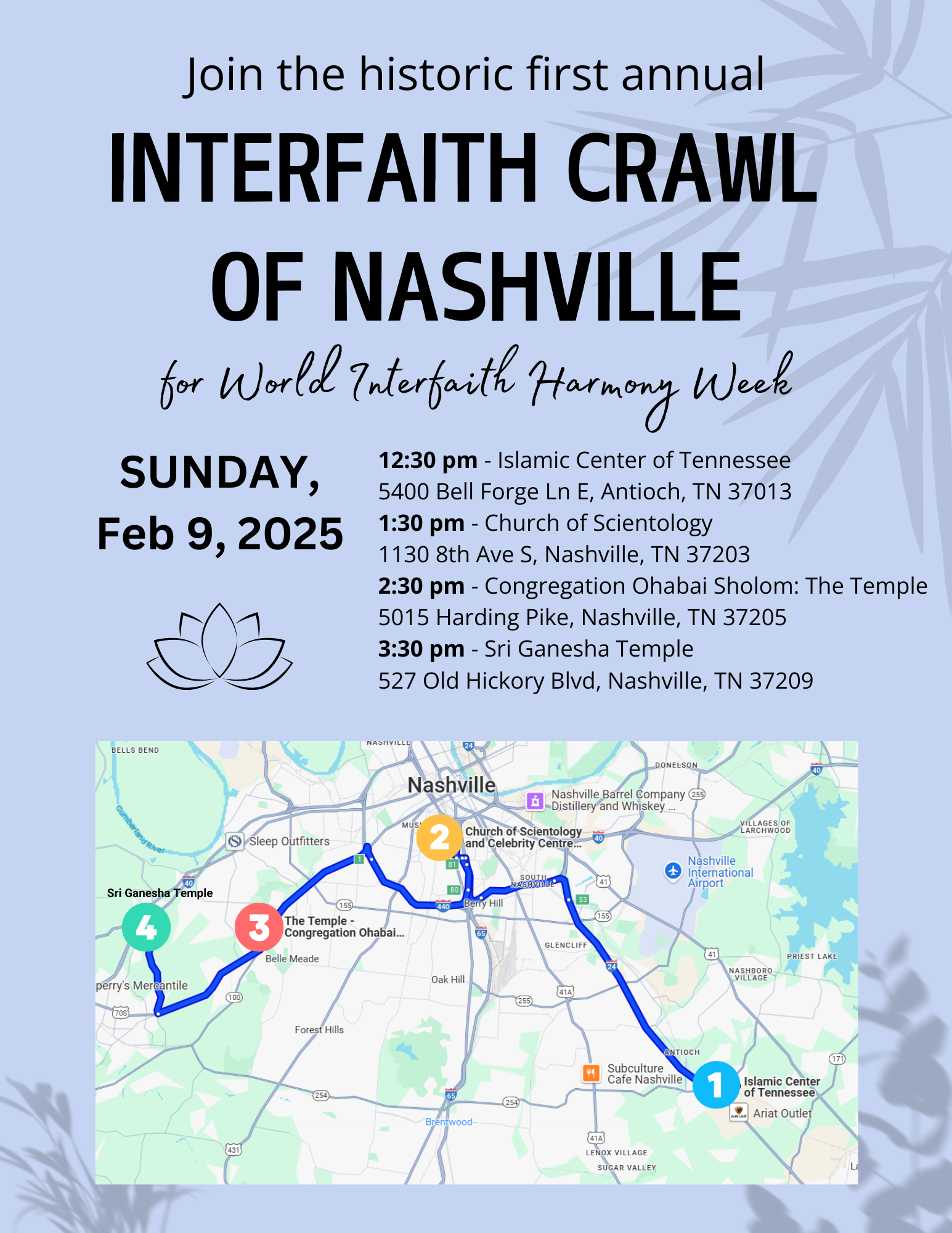 Step Inside Nashville’s Faith Communities During the Historic First Interfaith Crawl on February 9